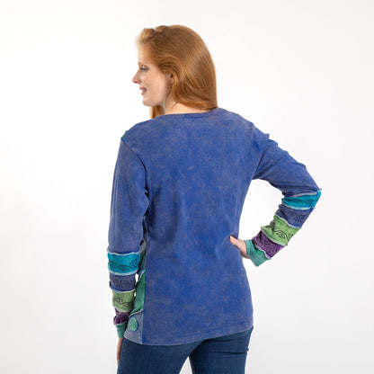 Diagonal Rays Long Sleeve Top | Handmade, Fair Trade