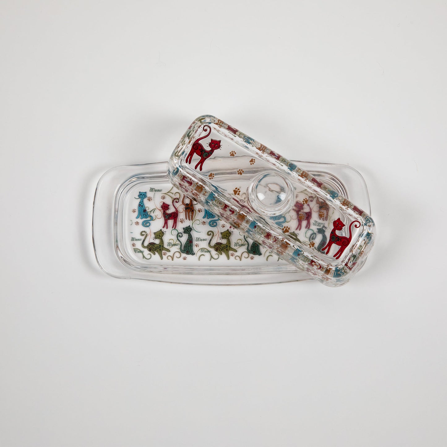 Festival Pet Glass Butter Dish