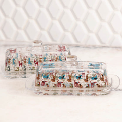 Festival Pet Glass Butter Dish