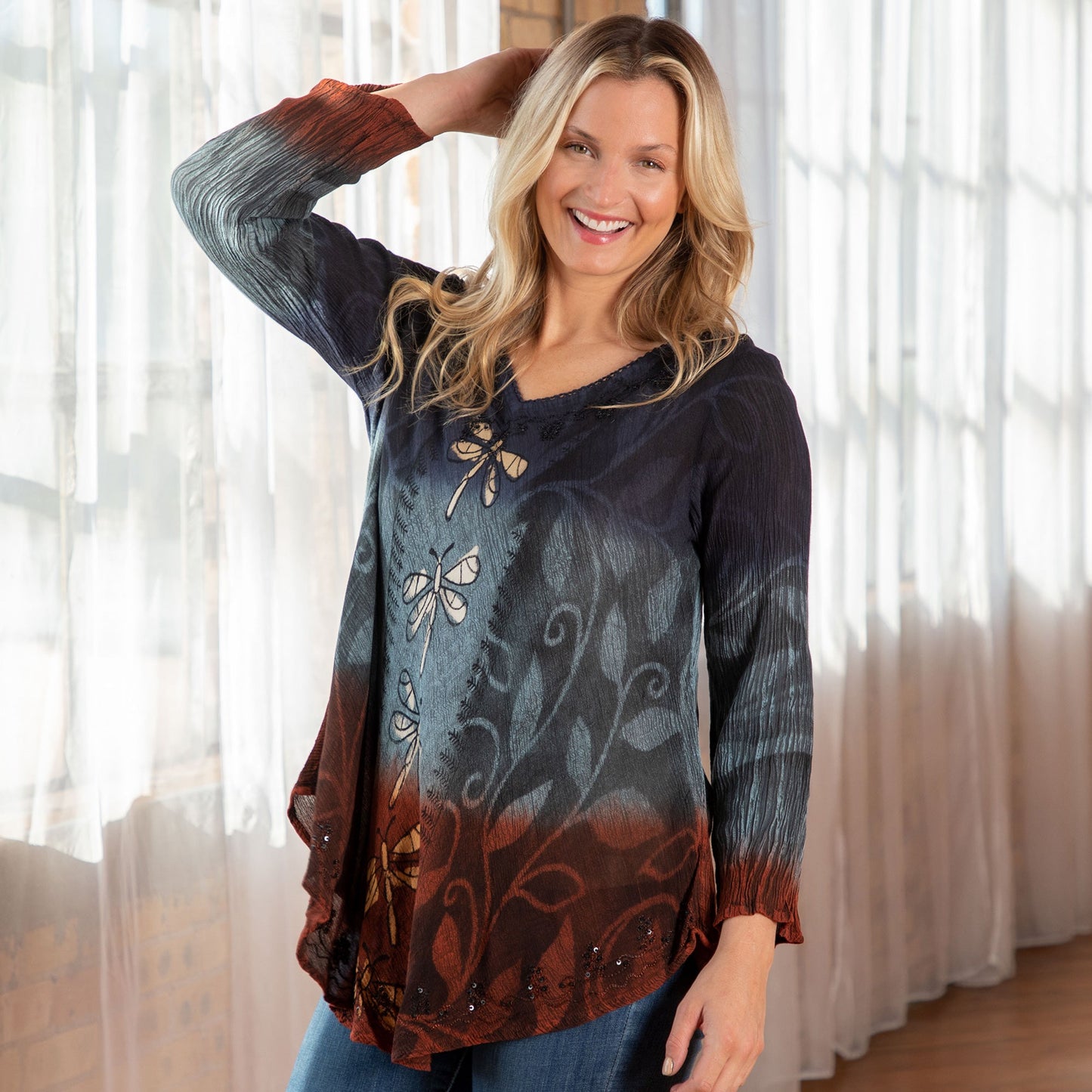 Light Up the Sky Long Sleeve Tunic | Fair Trade