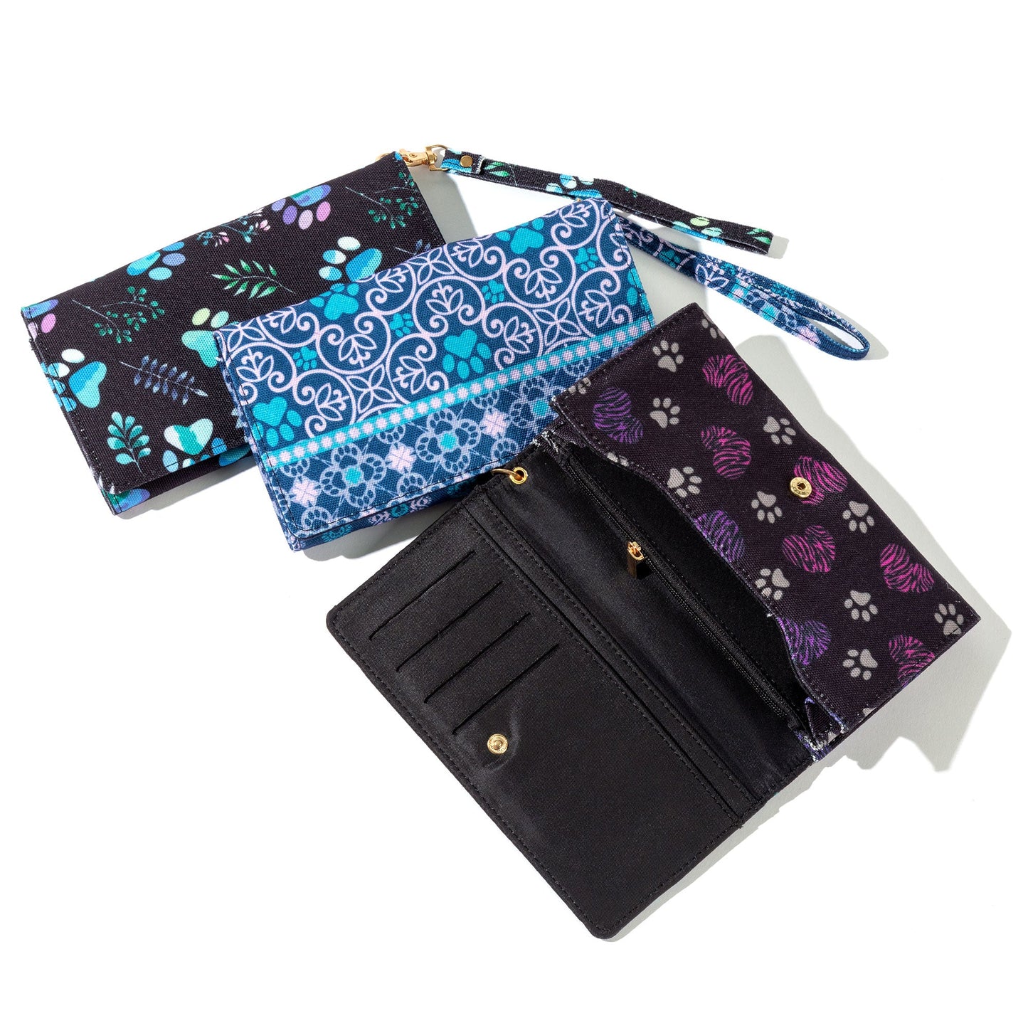 Canvas Paws Wristlet Wallet