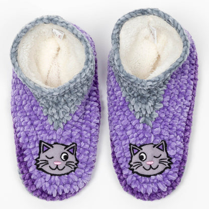 Purple Chenille Pet Slippers