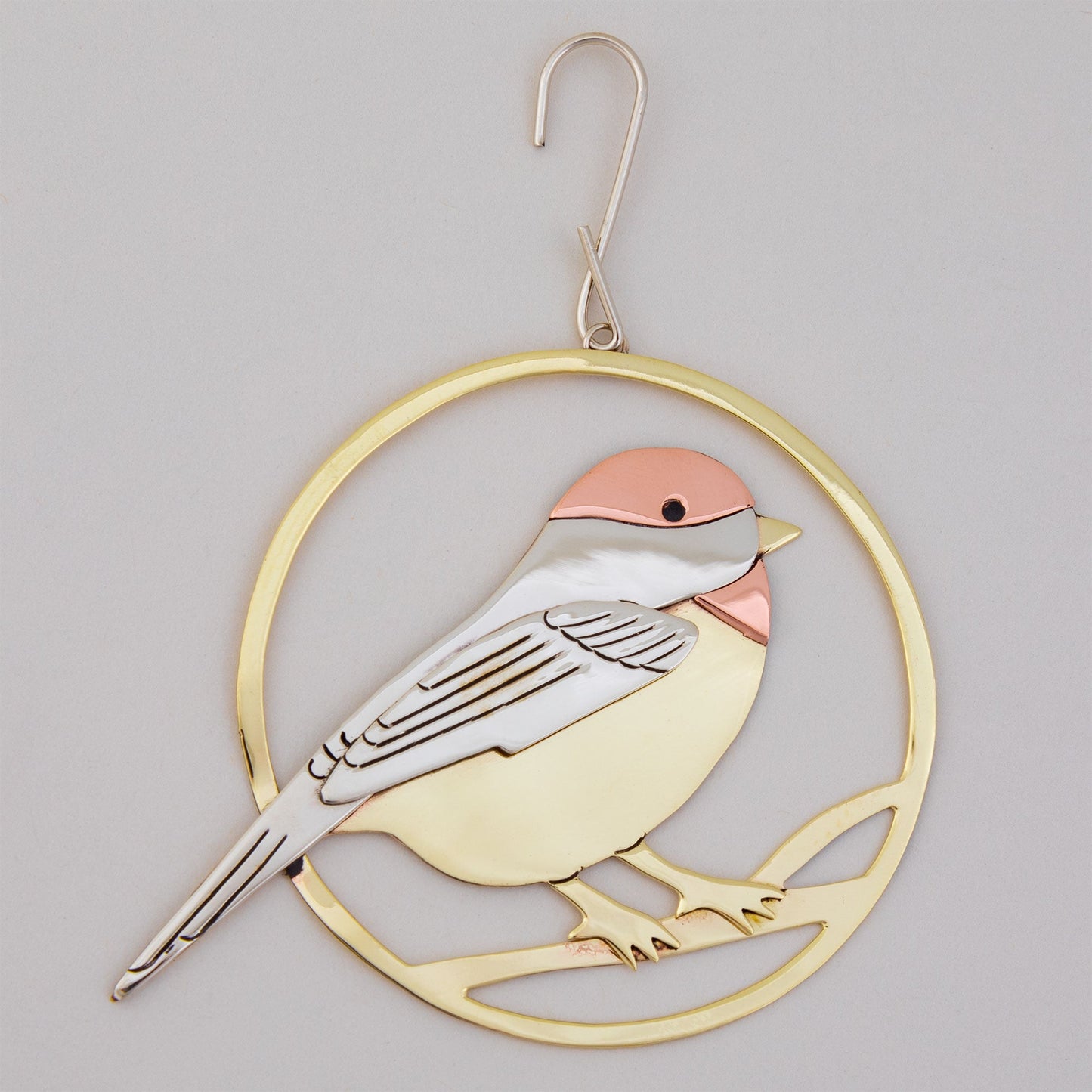 Chickadee Mixed Metal Ornament