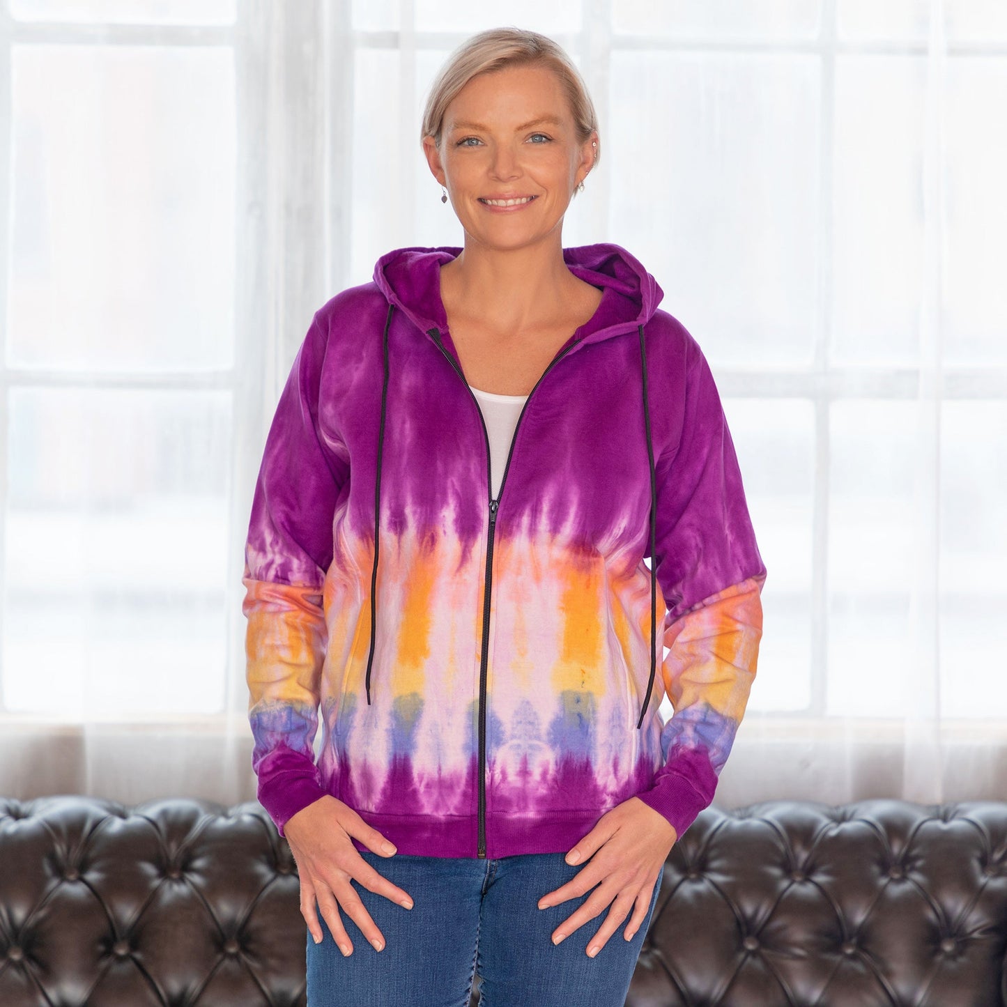 Blurred Rainbow Lightweight Hooded Jacket