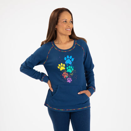 Paint & Paws Rainbow Stitch Thermal Top