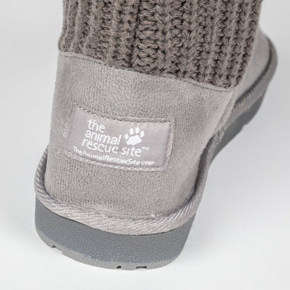 Lace-Up Paw Print Sweater Boots