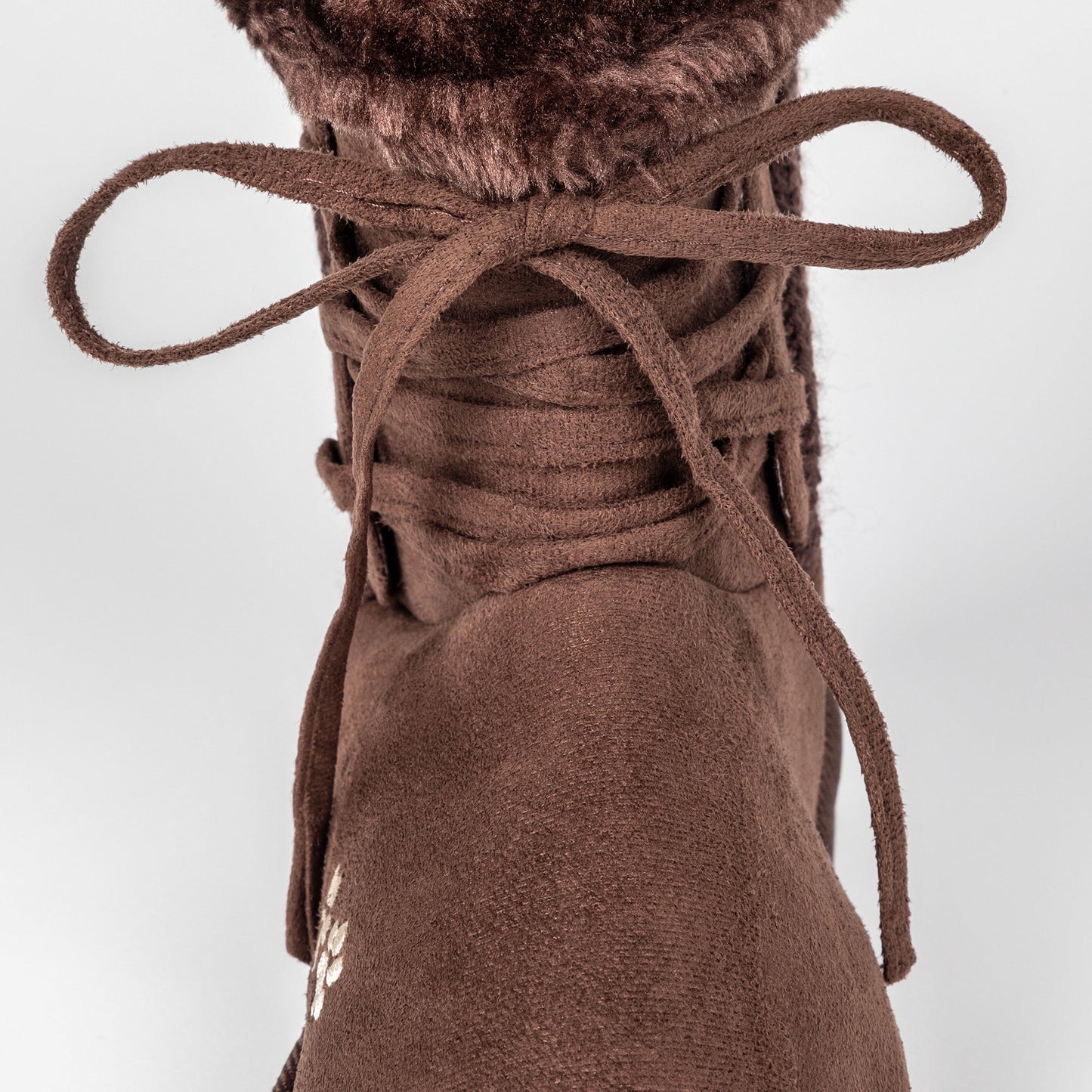 Lace-Up Paw Print Sweater Boots