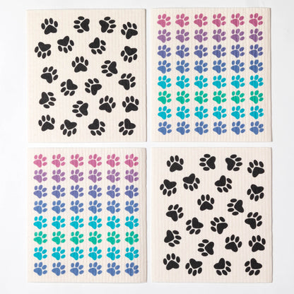 All Over Paws Biodegradable Dishcloth - Set of 4