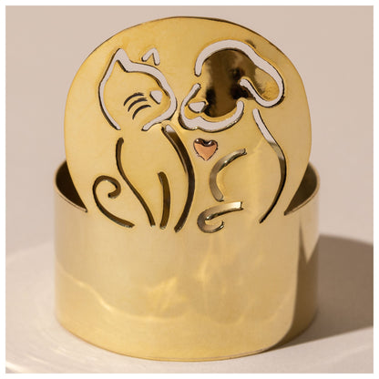 Pet Love Mixed Metal Candle Holder