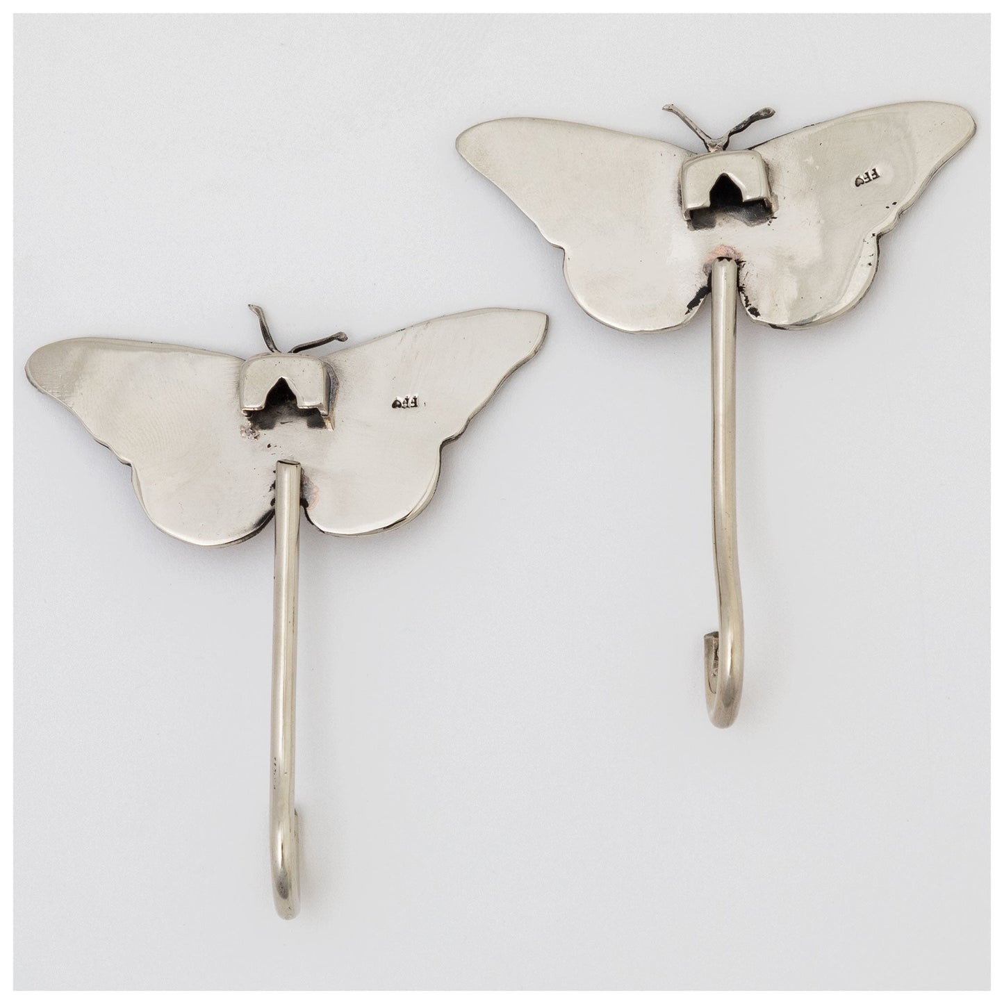 Pretty Butterfly Hand Painted Wall Hook - Set of 2