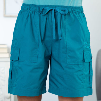 Paw Print Cargo Canvas Shorts
