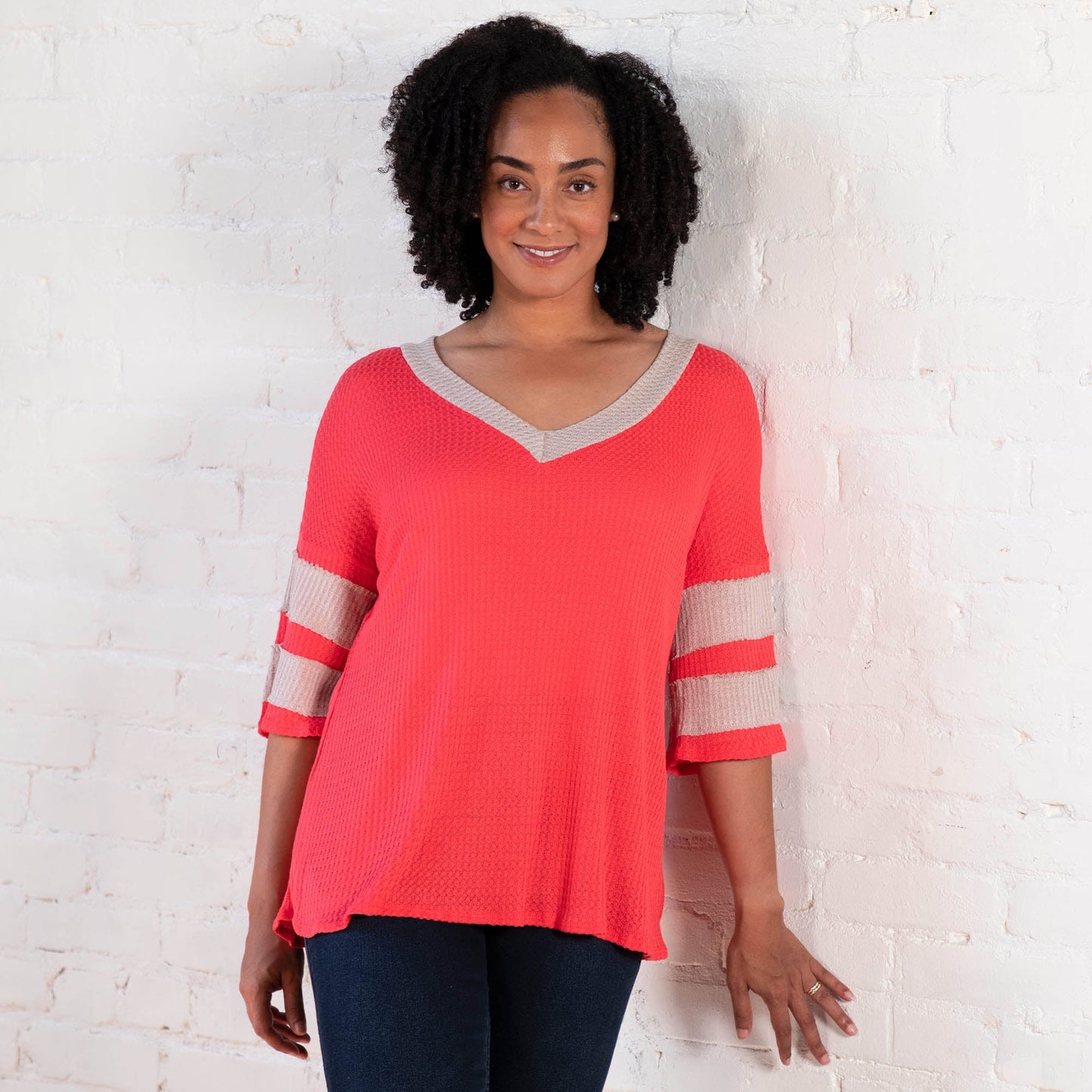 V-Neck Coral Thermal Top