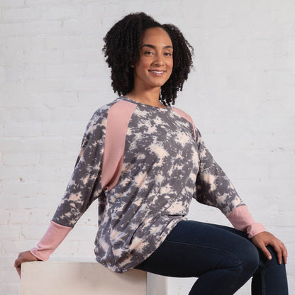 Tie-Dye Dolman Thermal Contrast Top