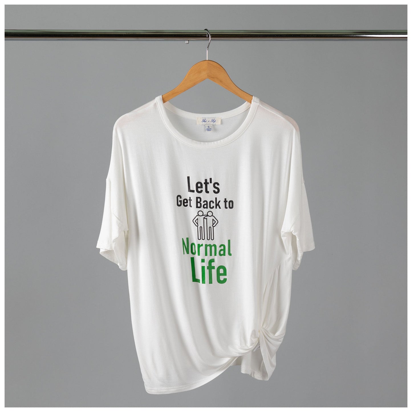 Let's Get Back Dolman Front Twist T-Shirt