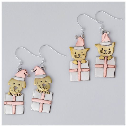 Christmas Gift Pet Mixed Metal Earrings