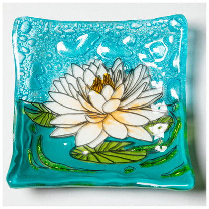 Hand Painted Flowers Recycled Glass Dish