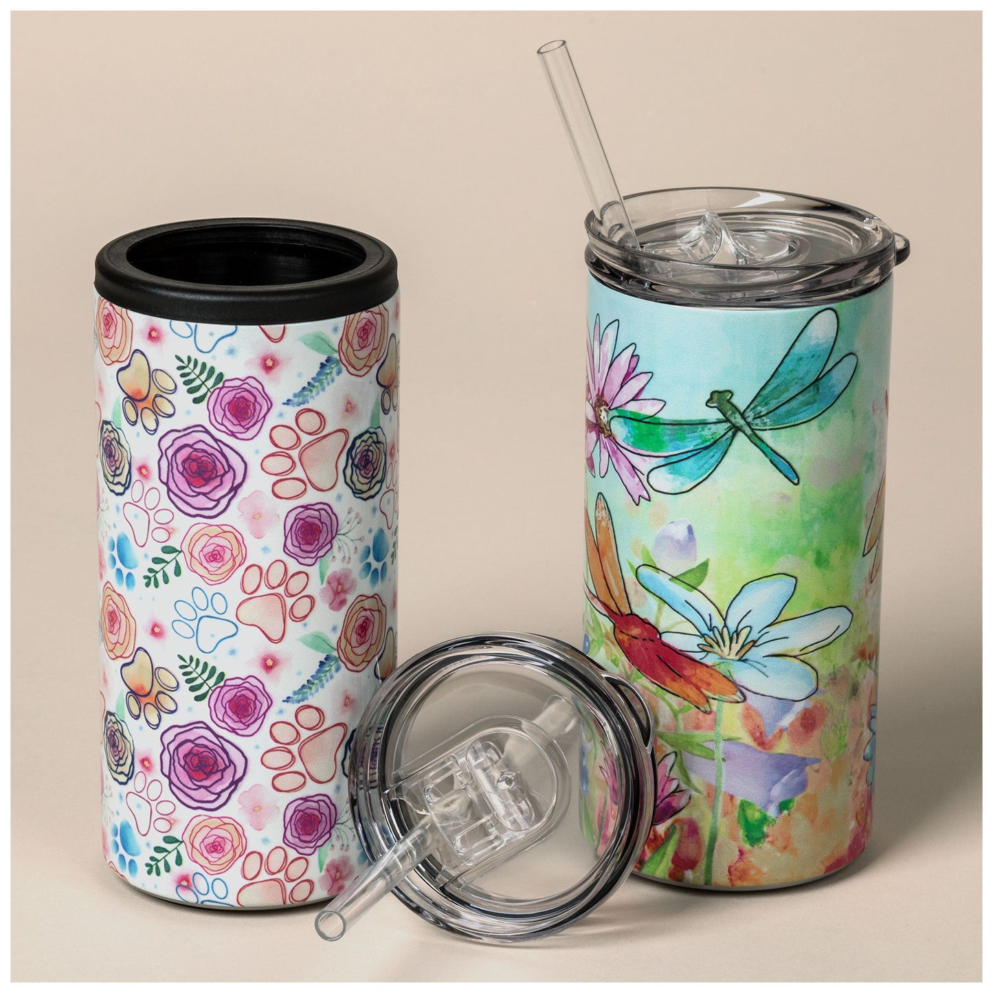 2-in-1 Stainless Steel Skinny Can Cooler & Travel Tumbler