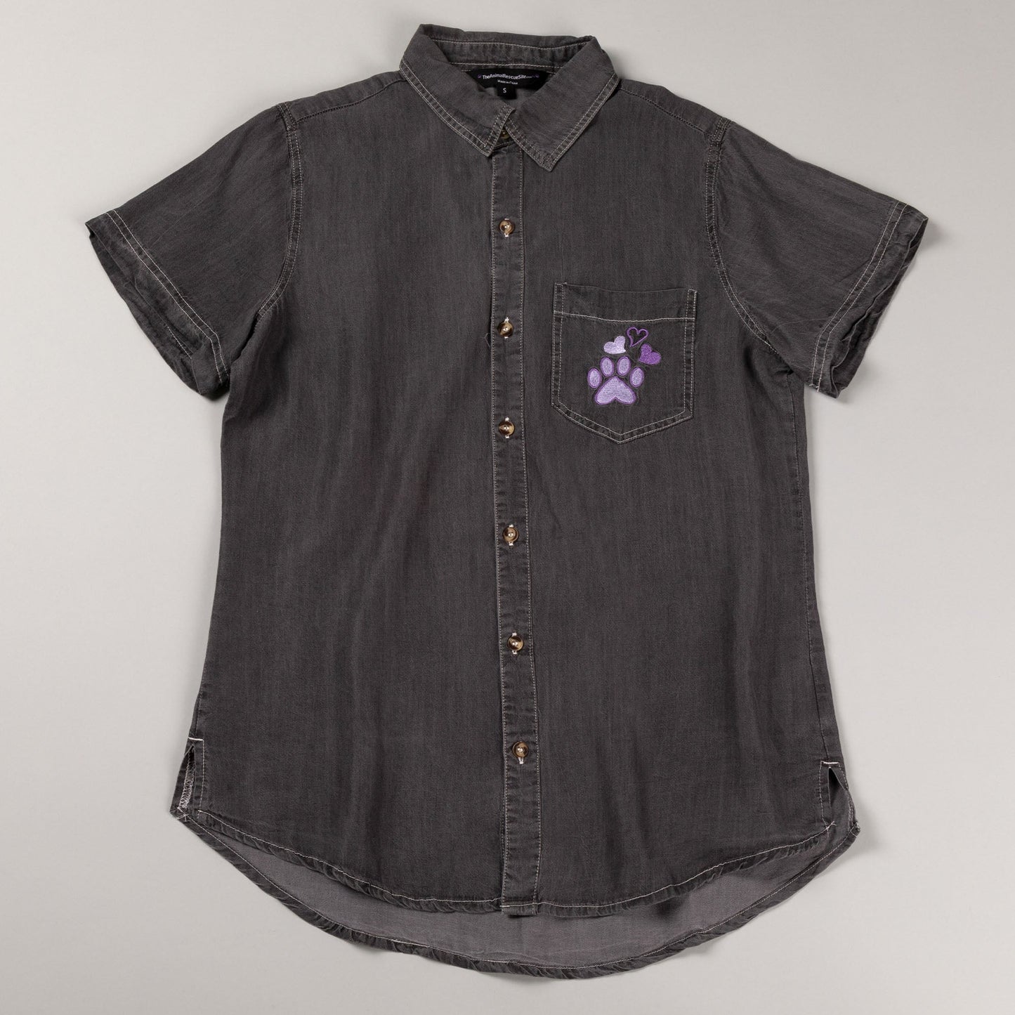 Paw Print Short Sleeve Camp Shirt