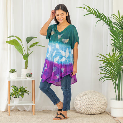 Butterfly Garden Short Sleeve Tunic