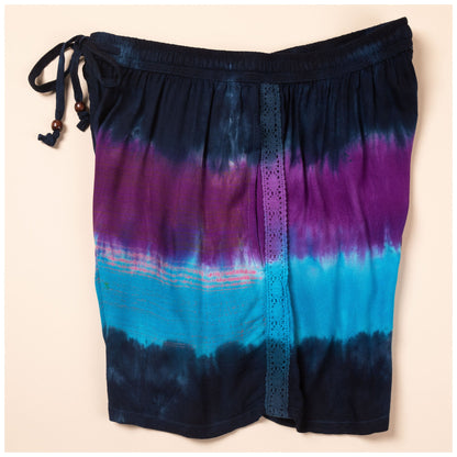 Ocean Waves Hand Dyed Drawstring Shorts