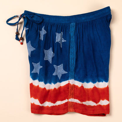 Stars & Stripes Hand Dyed Drawstring Shorts