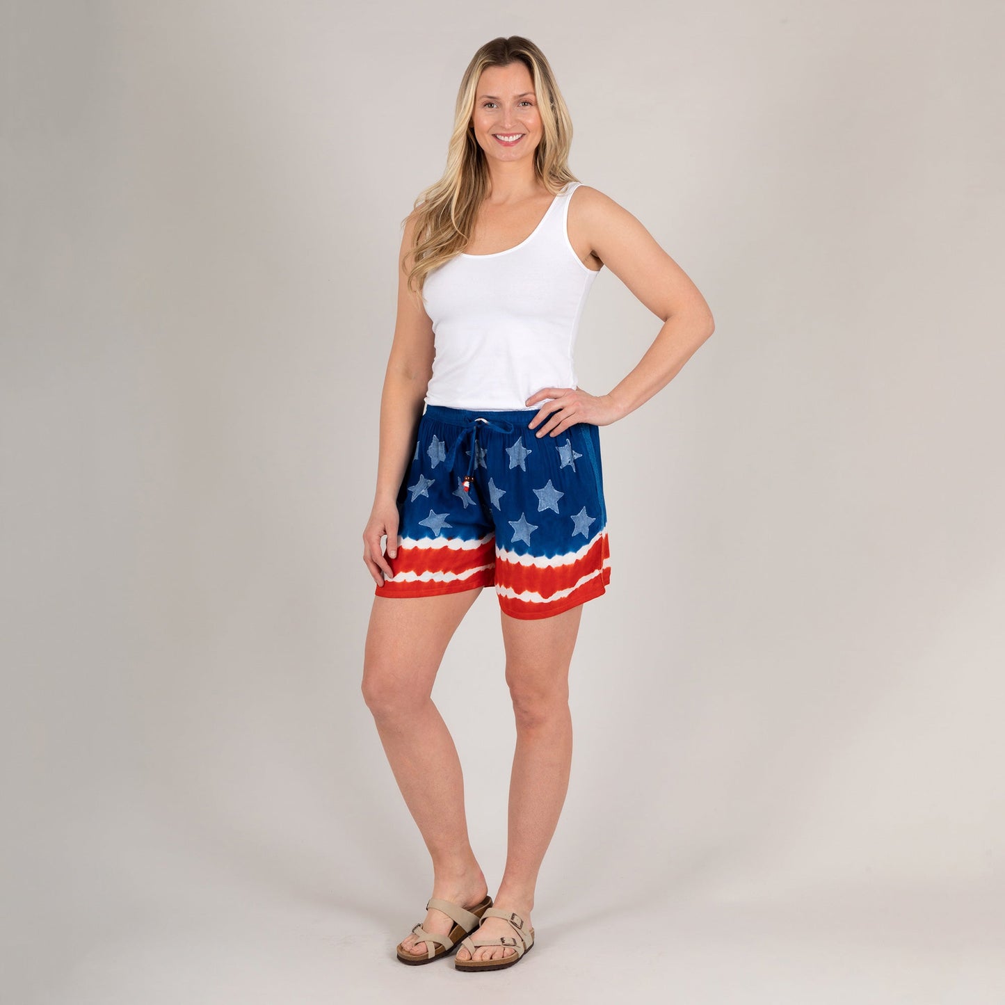 Stars & Stripes Hand Dyed Drawstring Shorts