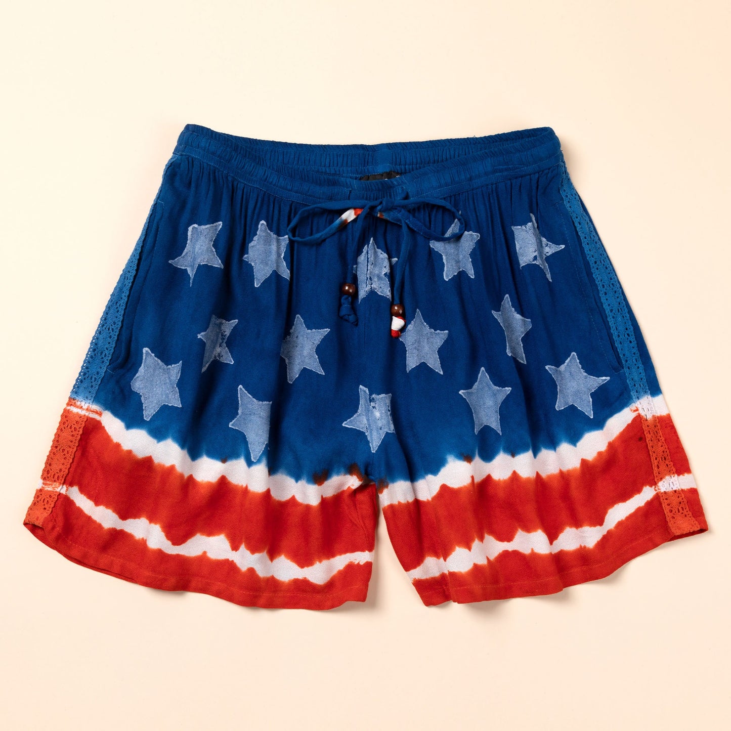 Stars & Stripes Hand Dyed Drawstring Shorts