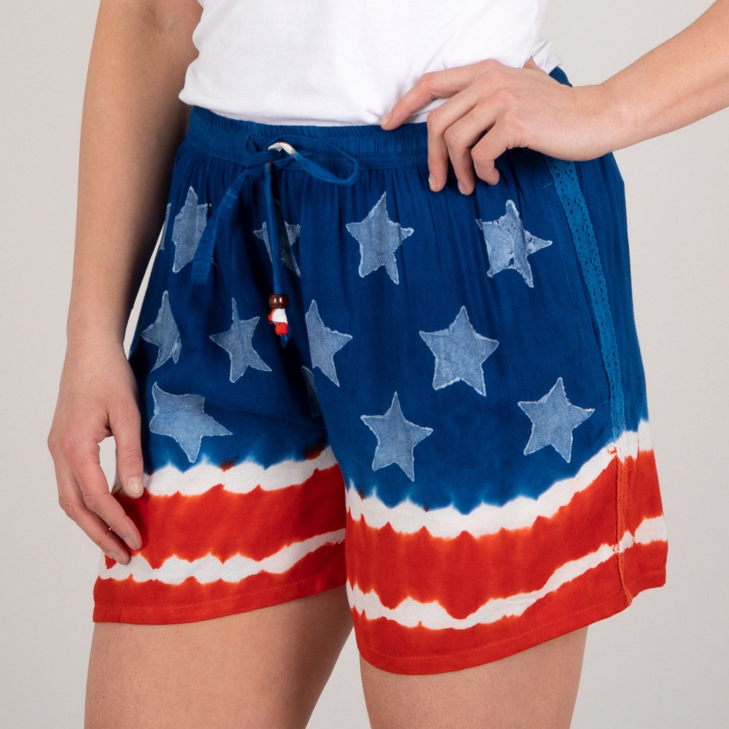 Stars & Stripes Hand Dyed Drawstring Shorts