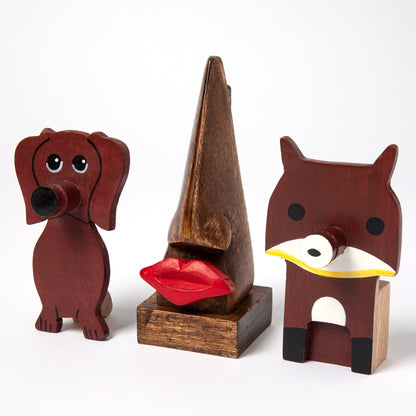 Animal Noses Wooden Glasses Holder