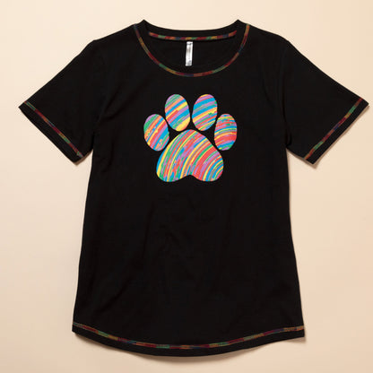 Paw Print Rainbow Short Sleeve T-Shirt