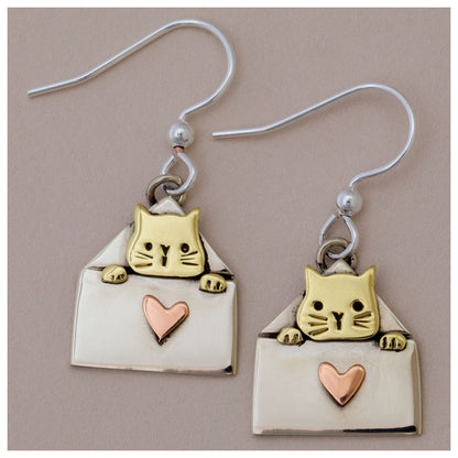 I Love You Pet Mixed Metal Earrings