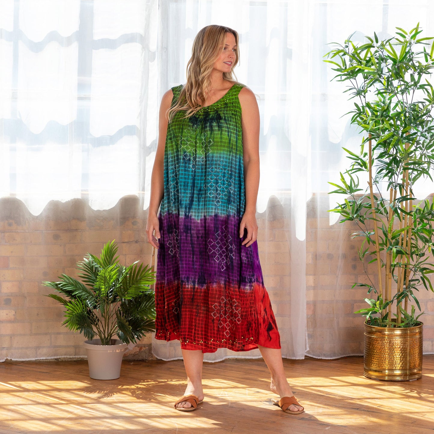 Rainbow Bright Sleeveless Long Dress