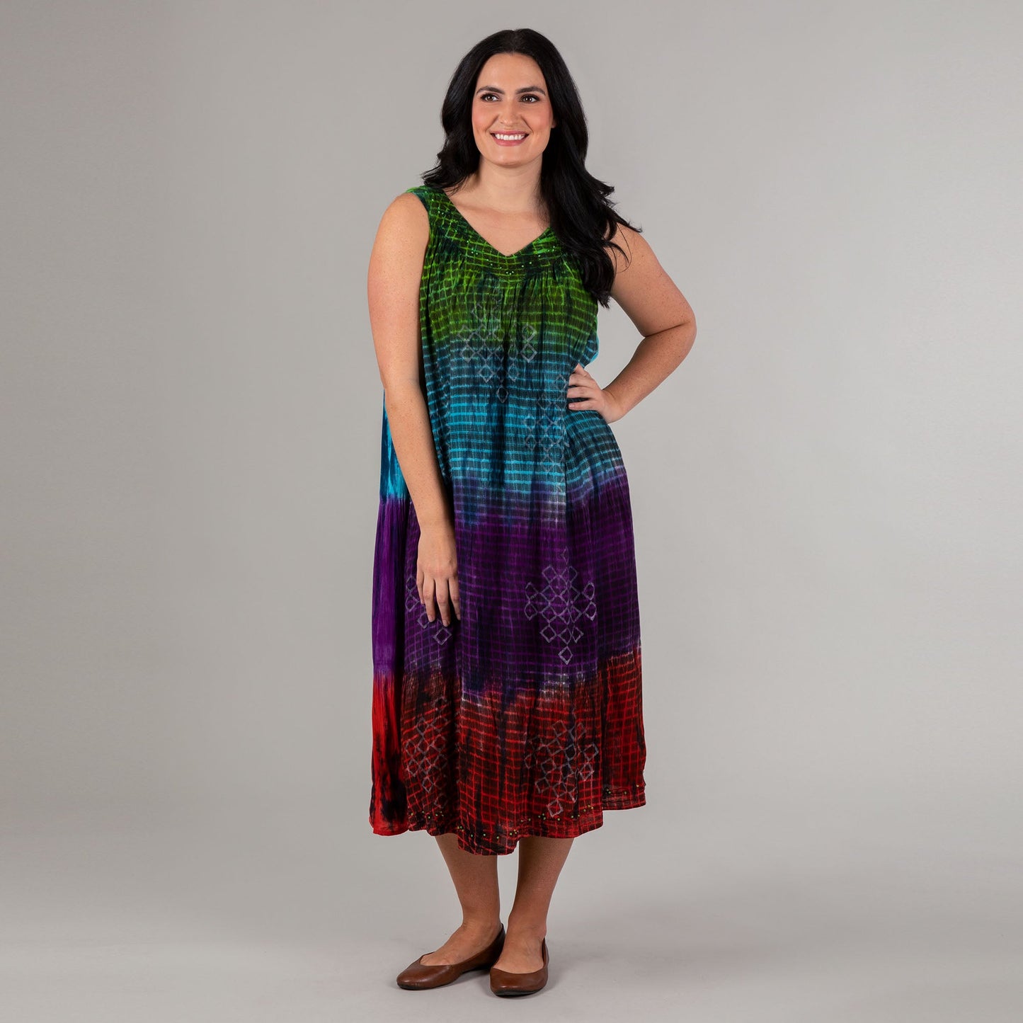 Rainbow Bright Sleeveless Long Dress