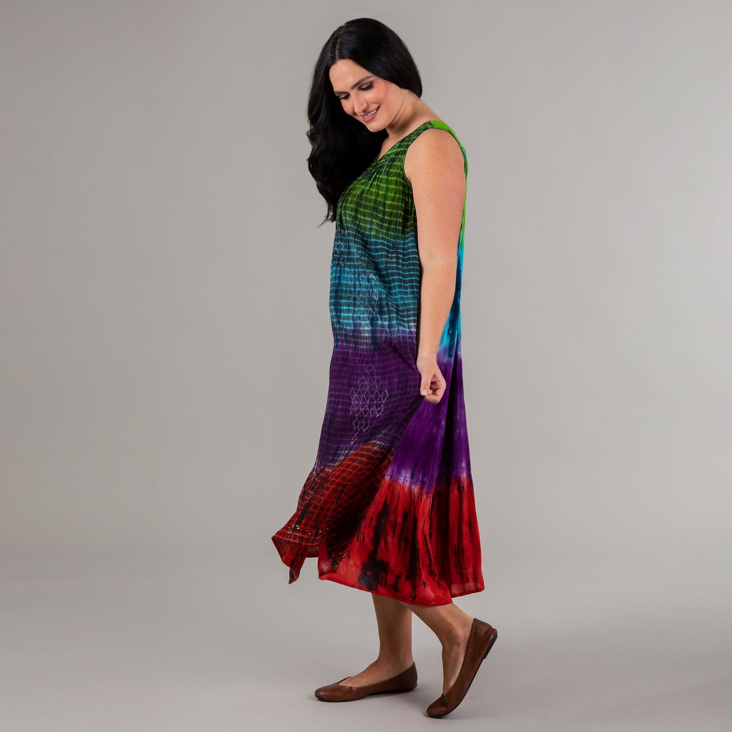 Rainbow Bright Sleeveless Long Dress