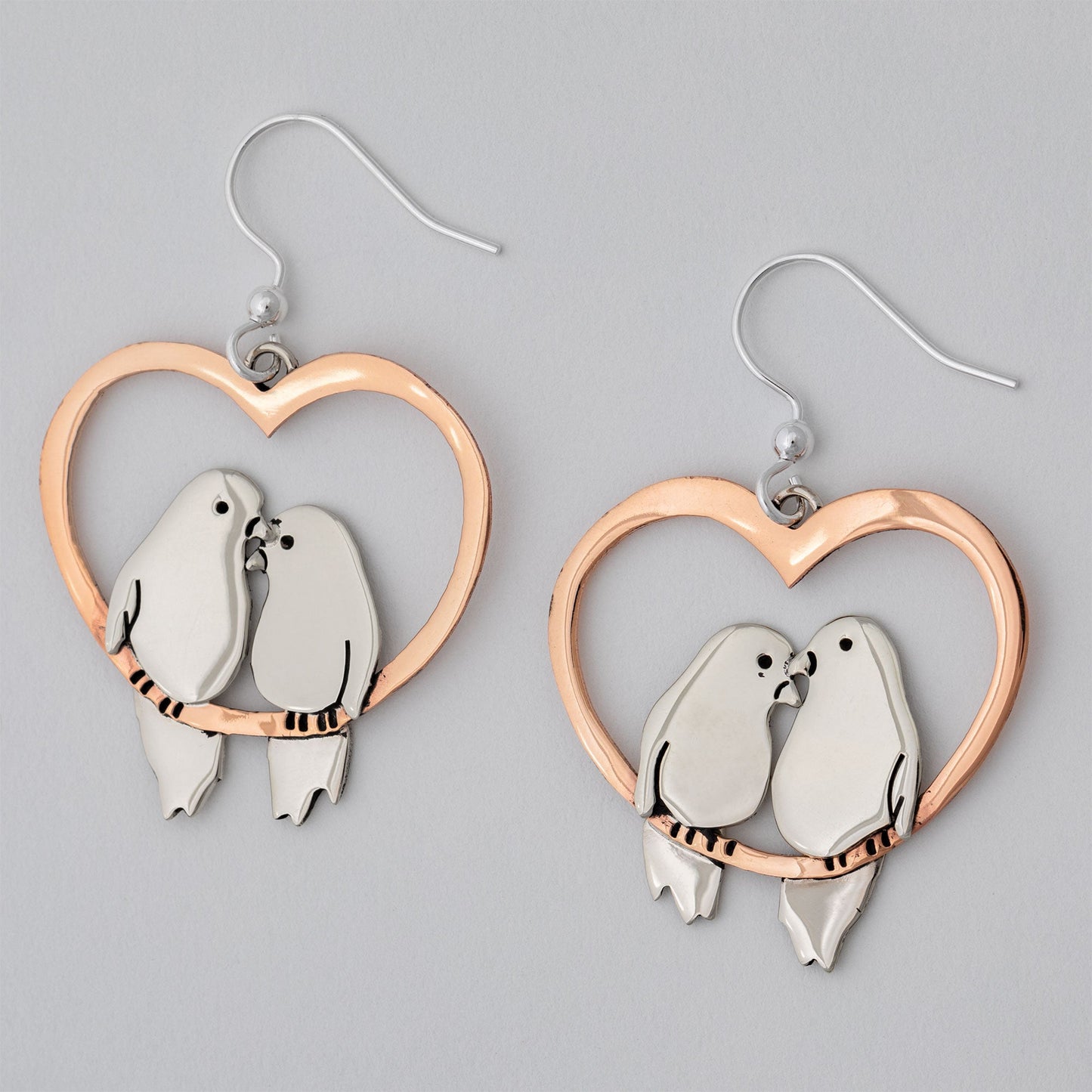 Lovebirds Mixed Metal Earrings