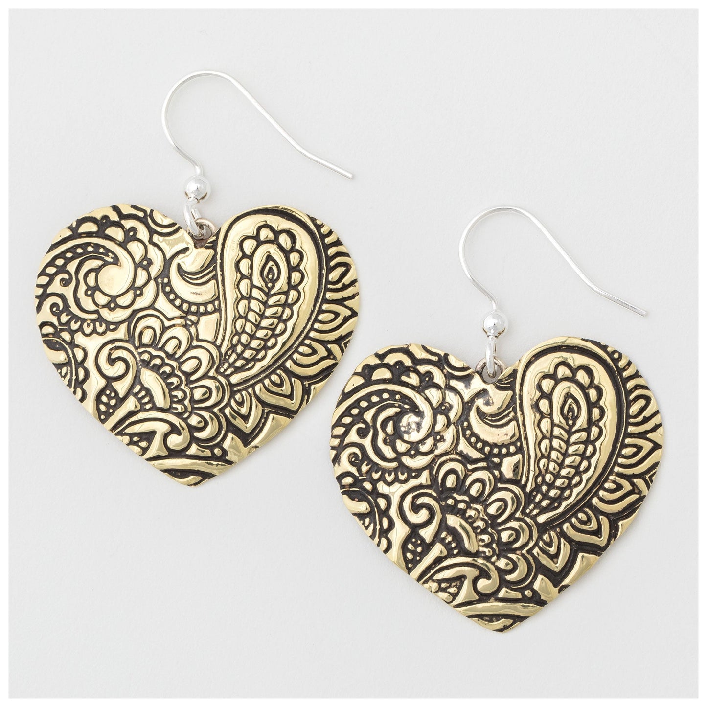 My Heart In Paisley Mixed Metal Earrings