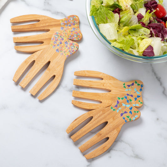 Bamboo Bear Claw Salad Serving Set