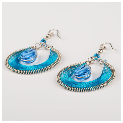 Hand Threaded & Glass Drop Earrings