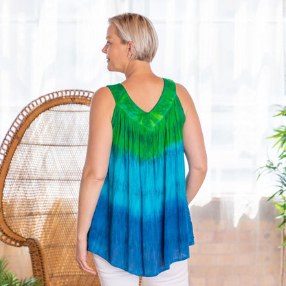 Rainbow Bright Hand Crafted Sleeveless Top