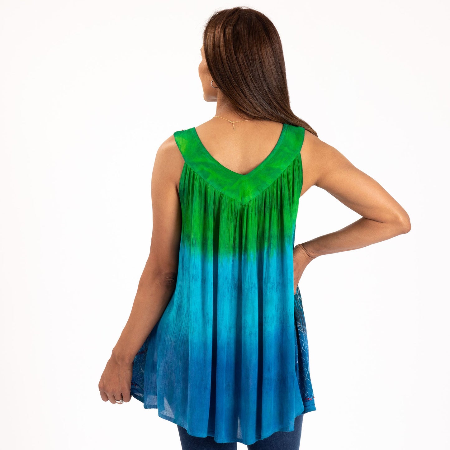 Rainbow Bright Hand Crafted Sleeveless Top