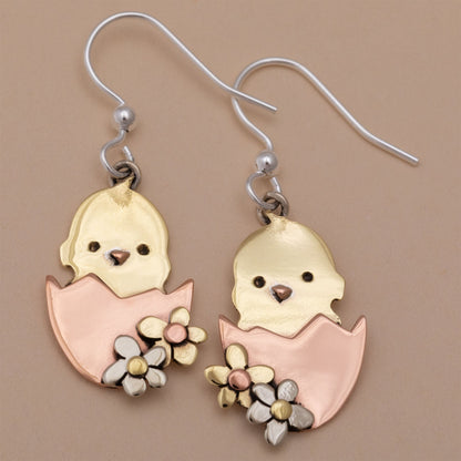 Peep Little Bird Mixed Metal Earrings