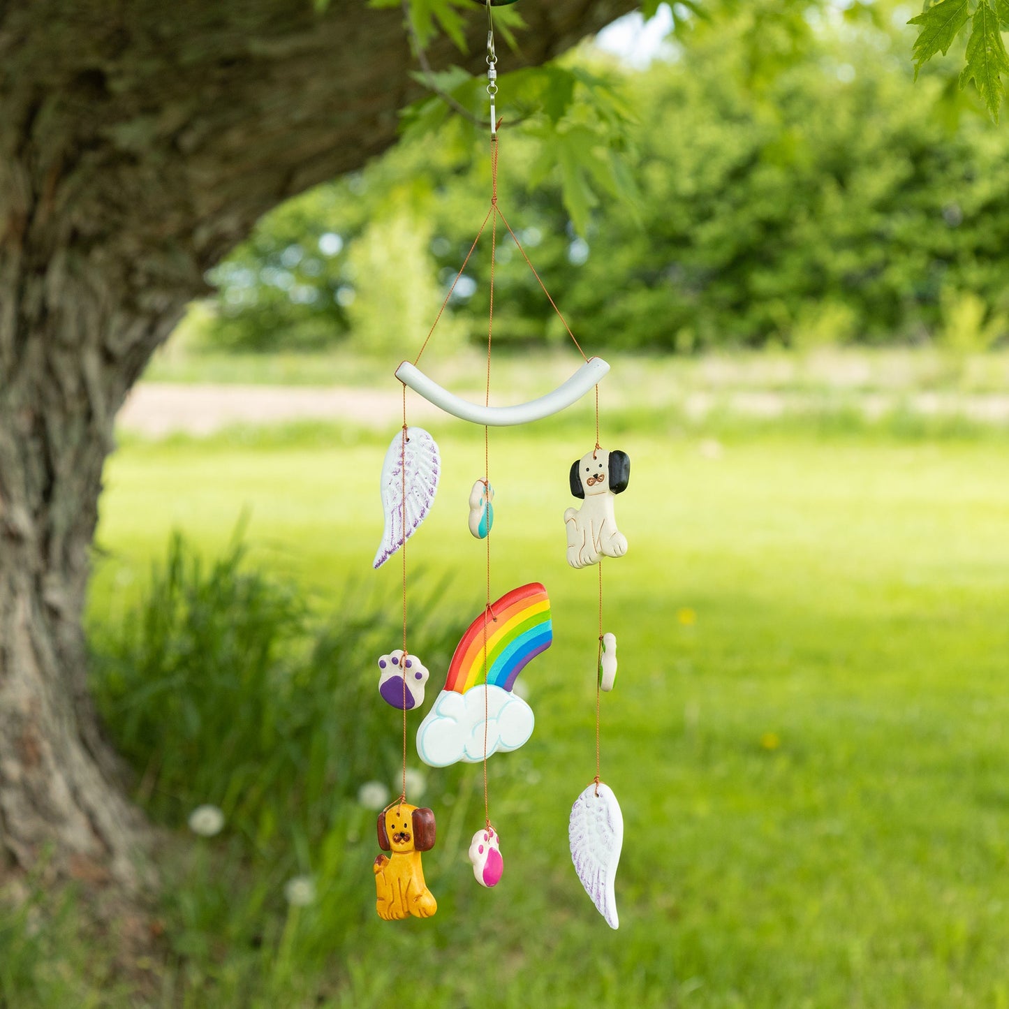 Rainbow Bridge Pet Memorial Ceramic Wind Chime