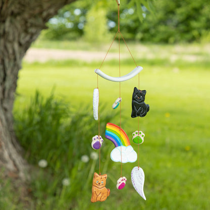 Rainbow Bridge Pet Memorial Ceramic Wind Chime