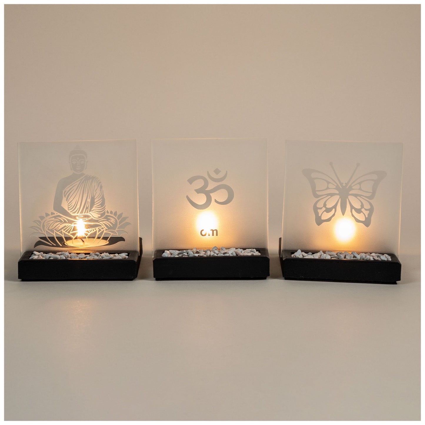 Frosted Glass Tealight & Incense Holder