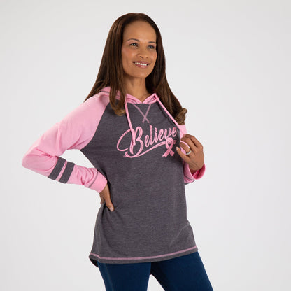 Believe Pink Ribbon Hooded Tee