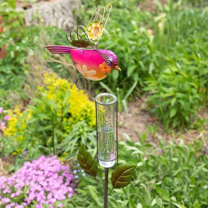 Decorative Bird Rain Gauge Stake