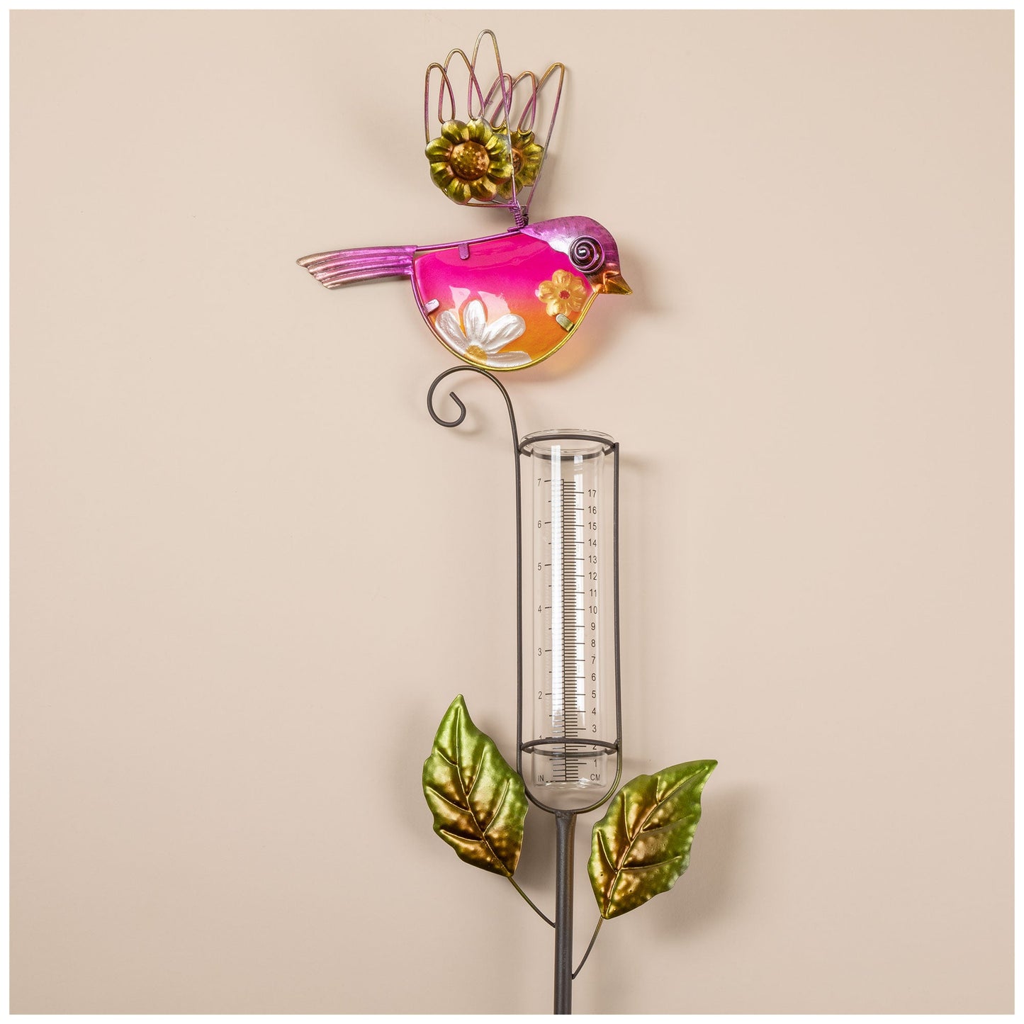 Decorative Bird Rain Gauge Stake