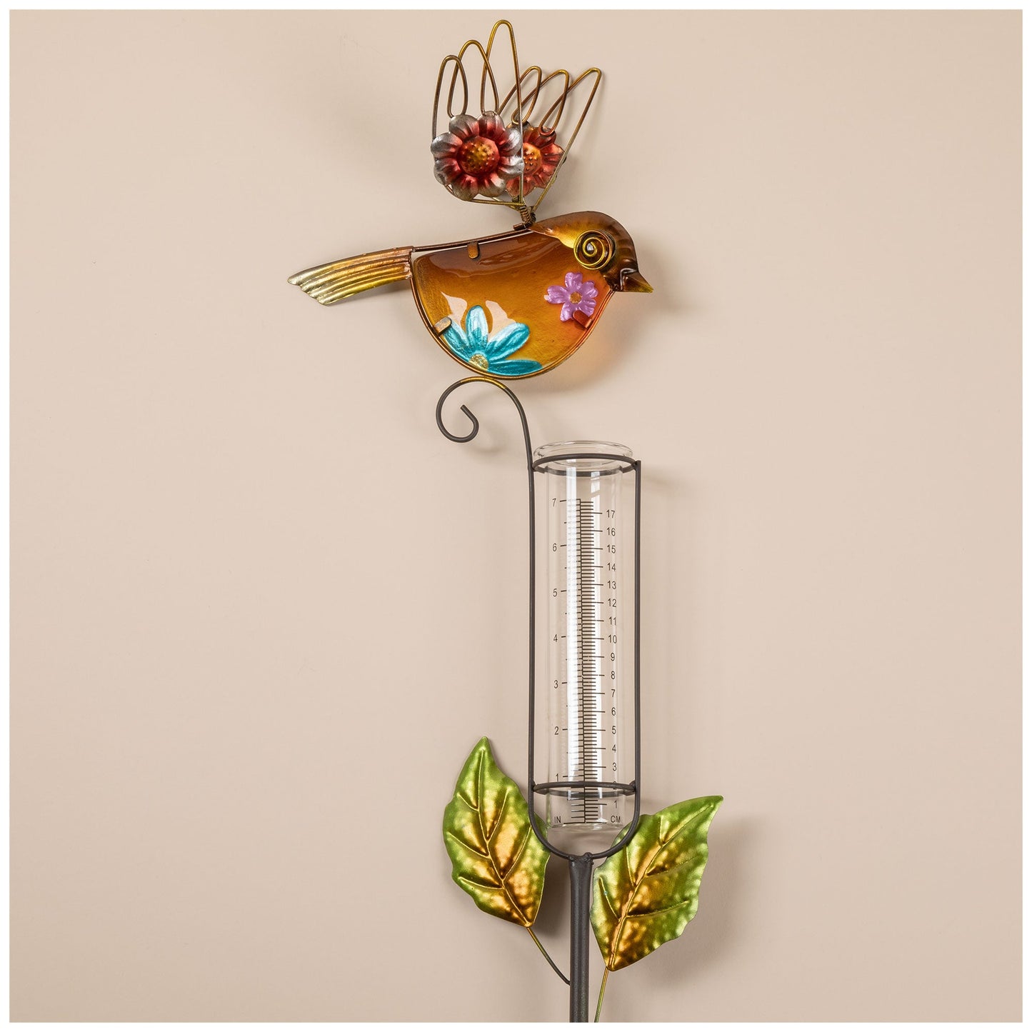 Decorative Bird Rain Gauge Stake