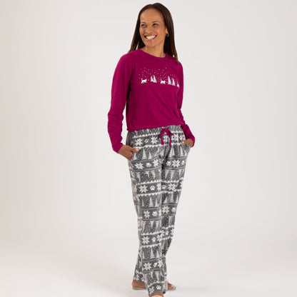 Winter Paw Print Pet Pajama Set