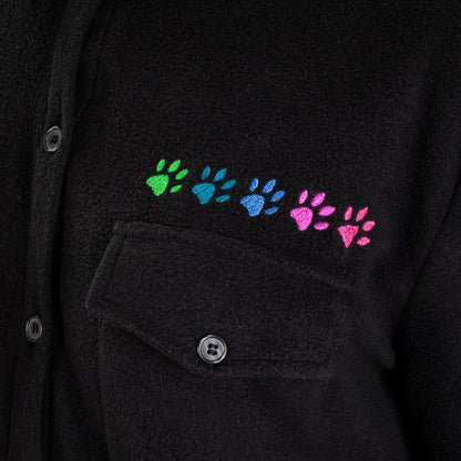 Paw Print Polar Fleece Button Up Shirt